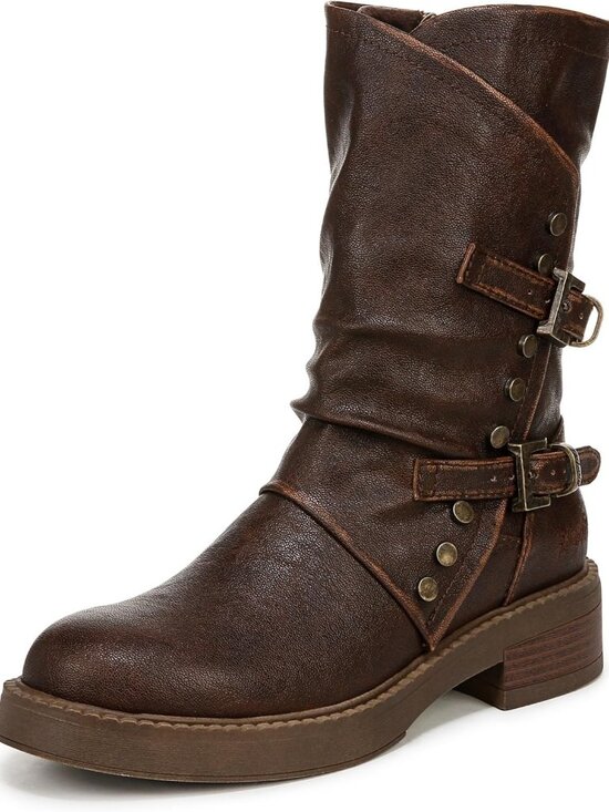 Shoes - Women's Brown Venice Calf High With Faux Leather Upper Round Toe Boots
